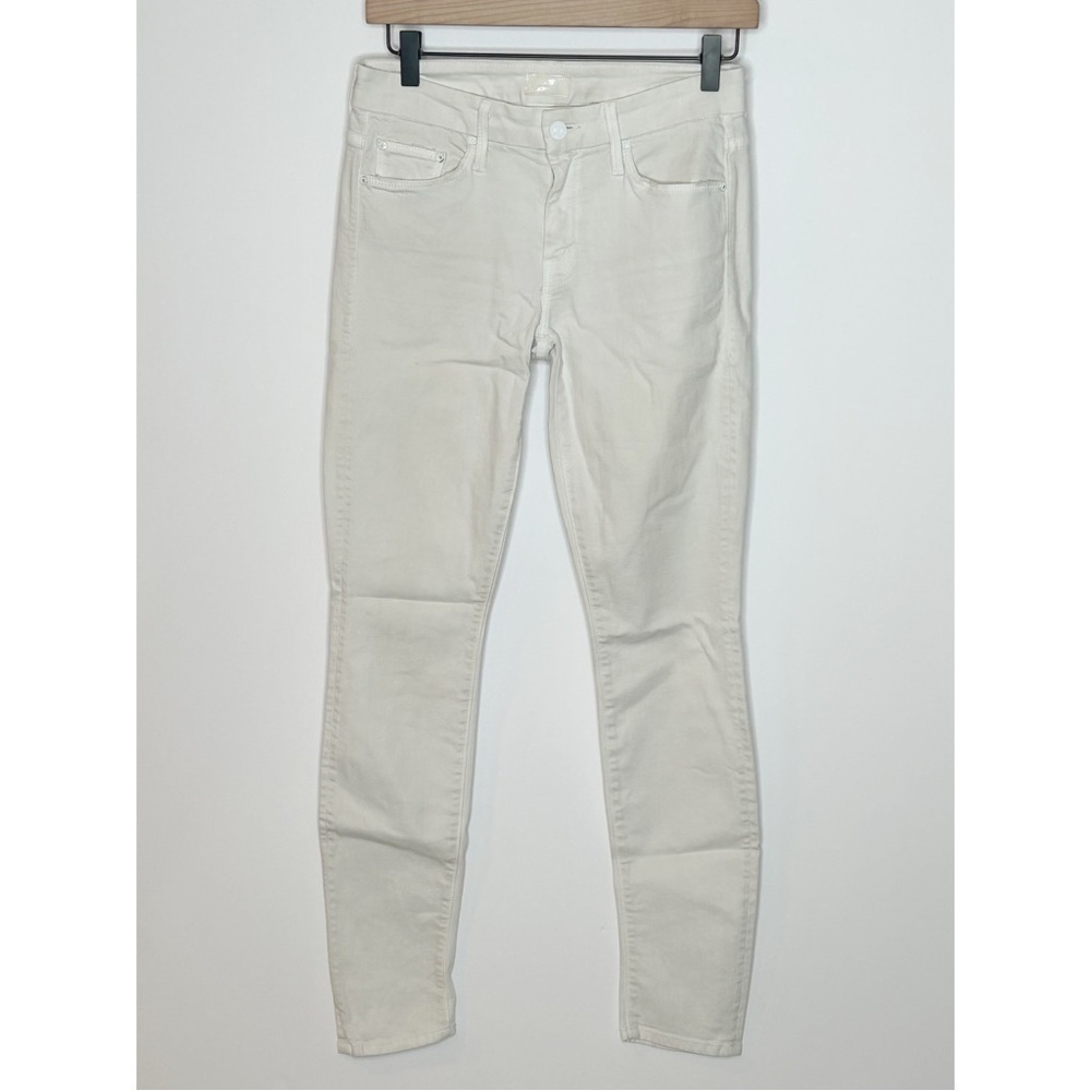 Mother The Looker Skinny Jeans Stayin Alive Off-White Size 26 - Picture 2 of 15